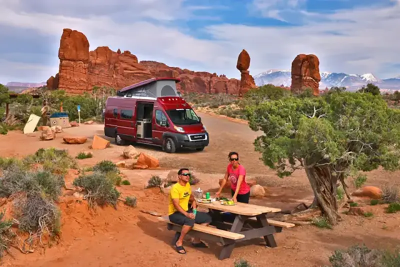 Campervan hire in the USA.